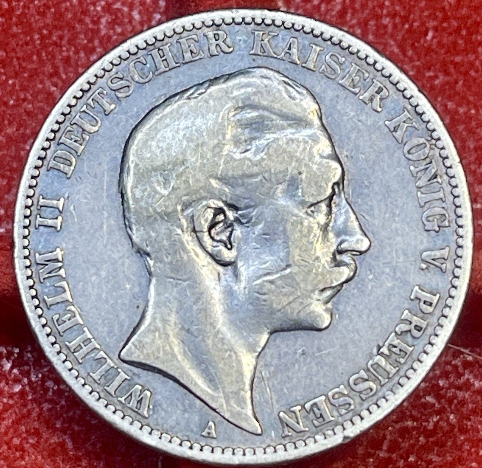 π©πͺ Germany Prussia 3 mark 1912 "A"  Silver Coin 0.900 KM-522 1891-1912 J#102